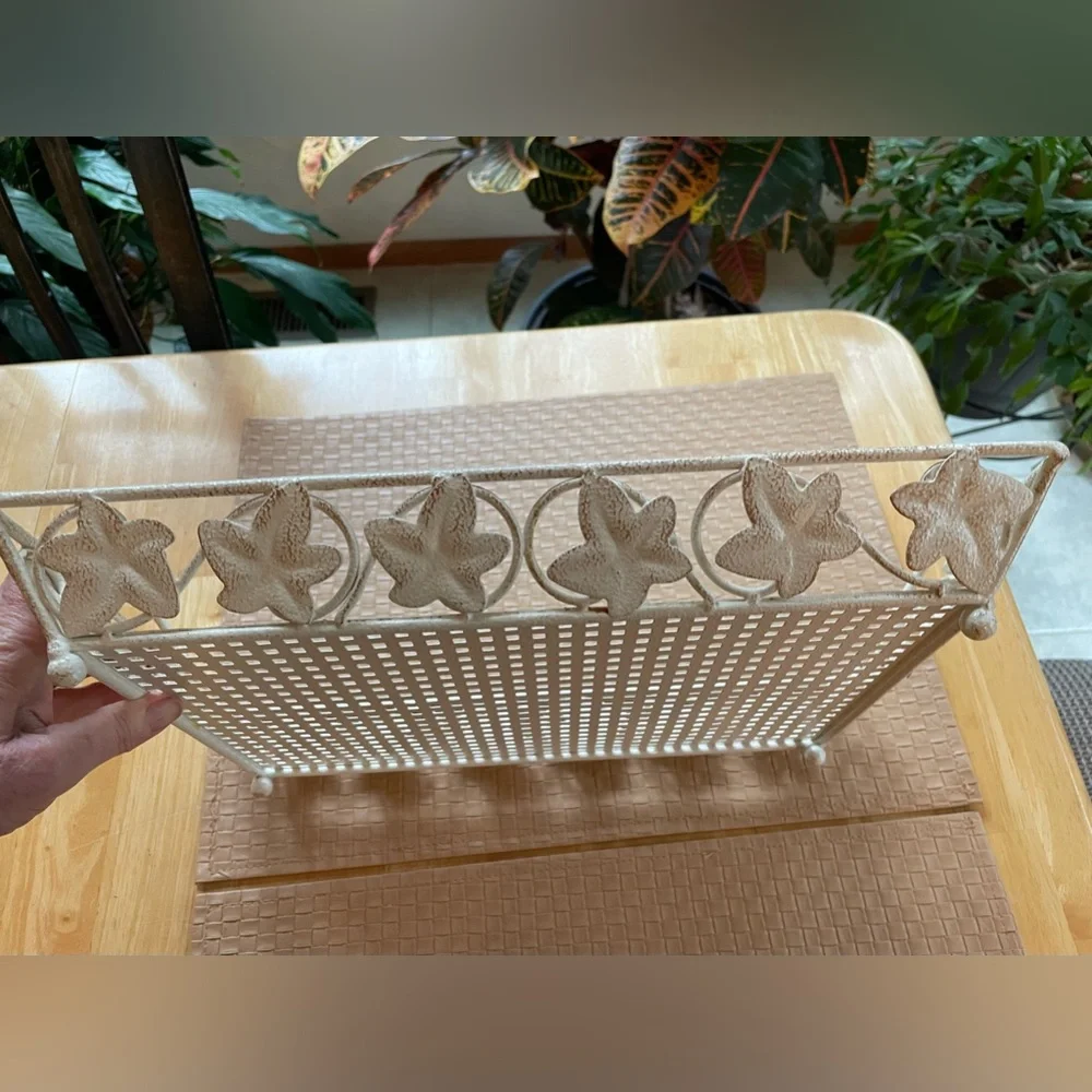 Metal Vanity - layering Tray delicate design, footed, rectangle great catchall